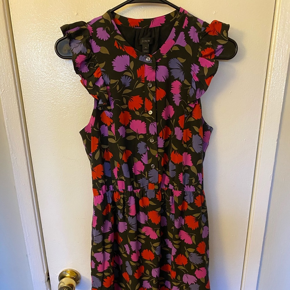 J Crew Silk Floral Dress